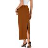 imageLYANER Womens Casual High Waist Slit Split Back Work Pencil Maxi SkirtBurnt Orange