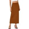 imageLYANER Womens Casual High Waist Slit Split Back Work Pencil Maxi SkirtBurnt Orange