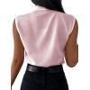 imageLYANER Womens Elegant V Neck Pleated Sleeveless Blouse Chiffon Work Shirt Tank TopDusty Pink