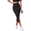 imageLYANER Womens High Waist Stretchy Rib Knit Split Slit Hem Midi Pencil SkirtBlack2