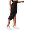 imageLYANER Womens High Waist Stretchy Rib Knit Split Slit Hem Midi Pencil SkirtBlack2