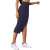imageLYANER Womens High Waist Stretchy Rib Knit Split Slit Hem Midi Pencil SkirtNavy Blue2