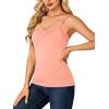 imageLYANER Womens Lace V Neck Camisole Adjustable Strap Cami Sleeveless Tank Undershirt TopBaby Pink