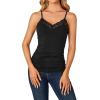 imageLYANER Womens Lace V Neck Camisole Adjustable Strap Cami Sleeveless Tank Undershirt TopBlack