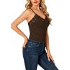 imageLYANER Womens Lace V Neck Camisole Adjustable Strap Cami Sleeveless Tank Undershirt TopBrown