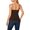imageLYANER Womens Lace V Neck Camisole Adjustable Strap Cami Sleeveless Tank Undershirt TopBrown