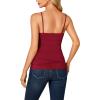 imageLYANER Womens Lace V Neck Camisole Adjustable Strap Cami Sleeveless Tank Undershirt TopBurgundy