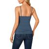 imageLYANER Womens Lace V Neck Camisole Adjustable Strap Cami Sleeveless Tank Undershirt TopDark Blue