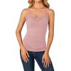 imageLYANER Womens Lace V Neck Camisole Adjustable Strap Cami Sleeveless Tank Undershirt TopDusty Pink