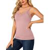 imageLYANER Womens Lace V Neck Camisole Adjustable Strap Cami Sleeveless Tank Undershirt TopDusty Pink