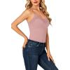 imageLYANER Womens Lace V Neck Camisole Adjustable Strap Cami Sleeveless Tank Undershirt TopDusty Pink