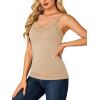 imageLYANER Womens Lace V Neck Camisole Adjustable Strap Cami Sleeveless Tank Undershirt TopKhaki