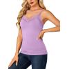 imageLYANER Womens Lace V Neck Camisole Adjustable Strap Cami Sleeveless Tank Undershirt TopLavender