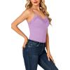 imageLYANER Womens Lace V Neck Camisole Adjustable Strap Cami Sleeveless Tank Undershirt TopLavender