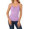 imageLYANER Womens Lace V Neck Camisole Adjustable Strap Cami Sleeveless Tank Undershirt TopLavender