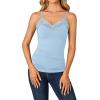 imageLYANER Womens Lace V Neck Camisole Adjustable Strap Cami Sleeveless Tank Undershirt TopLight Blue