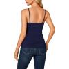 imageLYANER Womens Lace V Neck Camisole Adjustable Strap Cami Sleeveless Tank Undershirt TopNavy Blue