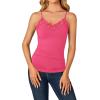imageLYANER Womens Lace V Neck Camisole Adjustable Strap Cami Sleeveless Tank Undershirt TopRose