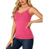 imageLYANER Womens Lace V Neck Camisole Adjustable Strap Cami Sleeveless Tank Undershirt TopRose