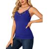 imageLYANER Womens Lace V Neck Camisole Adjustable Strap Cami Sleeveless Tank Undershirt TopRoyal Blue