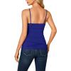 imageLYANER Womens Lace V Neck Camisole Adjustable Strap Cami Sleeveless Tank Undershirt TopRoyal Blue