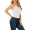 imageLYANER Womens Lace V Neck Camisole Adjustable Strap Cami Sleeveless Tank Undershirt TopWhite