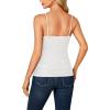 imageLYANER Womens Lace V Neck Camisole Adjustable Strap Cami Sleeveless Tank Undershirt TopWhite