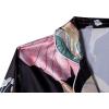 imageLYANER Womens Pajamas Set 4 pcs Satin Silk Cami Top Button Down Loungewear Pjs SetBlack