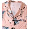 imageLYANER Womens Pajamas Set 4 pcs Satin Silk Cami Top Button Down Loungewear Pjs SetPink