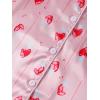 imageLYANER Womens Pajamas Set 4 pcs Satin Silk Cami Top Button Down Loungewear Pjs SetStrawberry Pink