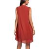 imageLYANER Womens Round Neck Button Up Sleeveless Work Cape Blouse Shirt Tank TopBurnt Orange