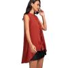 imageLYANER Womens Round Neck Button Up Sleeveless Work Cape Blouse Shirt Tank TopBurnt Orange