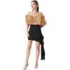imageLYANER Womens Sexy Layer Bow Tie Tube Crop Top Sleeveless Strapless Print Party Fluffy Tank TopKhaki