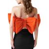imageLYANER Womens Sexy Layer Bow Tie Tube Crop Top Sleeveless Strapless Print Party Fluffy Tank TopOrange