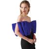 imageLYANER Womens Sexy Layer Bow Tie Tube Crop Top Sleeveless Strapless Print Party Fluffy Tank TopRoyal Blue