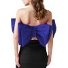 imageLYANER Womens Sexy Layer Bow Tie Tube Crop Top Sleeveless Strapless Print Party Fluffy Tank TopRoyal Blue