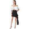 imageLYANER Womens Sexy Layer Bow Tie Tube Crop Top Sleeveless Strapless Print Party Fluffy Tank TopWhite