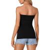 imageLYANER Womens Sexy Strapless Tank Side Split Backless Bandeau Tube Top CamiBlack