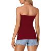 imageLYANER Womens Sexy Strapless Tank Side Split Backless Bandeau Tube Top CamiBurgundy