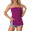 imageLYANER Womens Sexy Strapless Tank Side Split Backless Bandeau Tube Top CamiRose