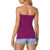 imageLYANER Womens Sexy Strapless Tank Side Split Backless Bandeau Tube Top CamiRose