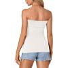 imageLYANER Womens Sexy Strapless Tank Side Split Backless Bandeau Tube Top CamiWhite