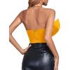 imageLYANER Womens Sexy Sweetheart Neck Bow Sleeveless Crop Tube Tops Strapless Bustier Cami Corset TopYellow