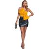 imageLYANER Womens Sexy Sweetheart Neck Bow Sleeveless Crop Tube Tops Strapless Bustier Cami Corset TopYellow