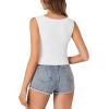 imageLYANER Womens Summer Crop Tops Square Neck Sleeveless Tank Top Sexy Cami ShirtsAwhite