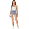 imageLYANER Womens Summer Crop Tops Square Neck Sleeveless Tank Top Sexy Cami ShirtsAwhite