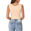 imageLYANER Womens Summer Crop Tops Square Neck Sleeveless Tank Top Sexy Cami ShirtsBeige