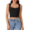 imageLYANER Womens Summer Crop Tops Square Neck Sleeveless Tank Top Sexy Cami ShirtsBlack