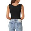 imageLYANER Womens Summer Crop Tops Square Neck Sleeveless Tank Top Sexy Cami ShirtsBlack