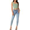 imageLYANER Womens Summer Crop Tops Square Neck Sleeveless Tank Top Sexy Cami ShirtsLight Green
